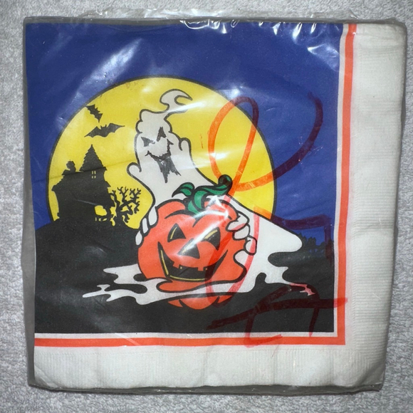 cleo Other - NOS Vintage Cleo Luncheon Napkins Halloween Ghost Pumpkin Scene 13 x 13 Pk/16